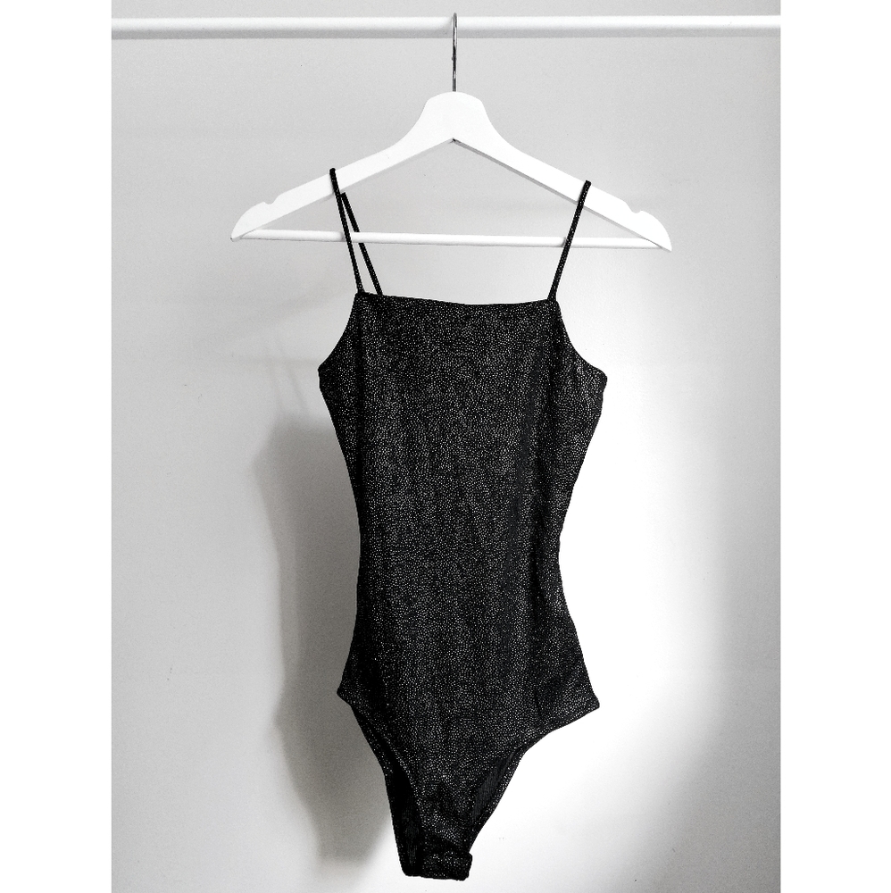 TOPSHOP | Sparkly Black Bodysuit